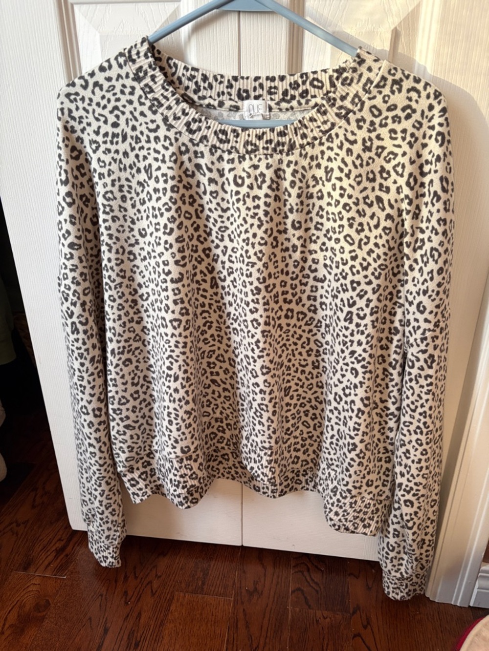 Garage Leopard Print Crewneck Sweater - Cream & Black